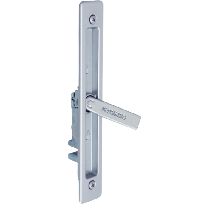 Κλειδαριά λεβιέ D-FENDER για στενά προφίλ Silver (75152S) Domus