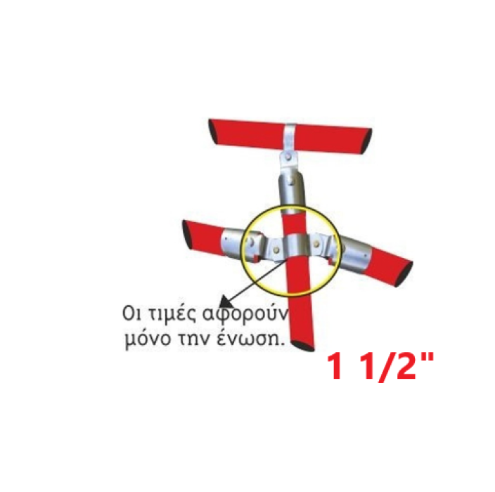 Ένωση κουπαστής για στρογγυλούς σωλήνες 1 1/2"