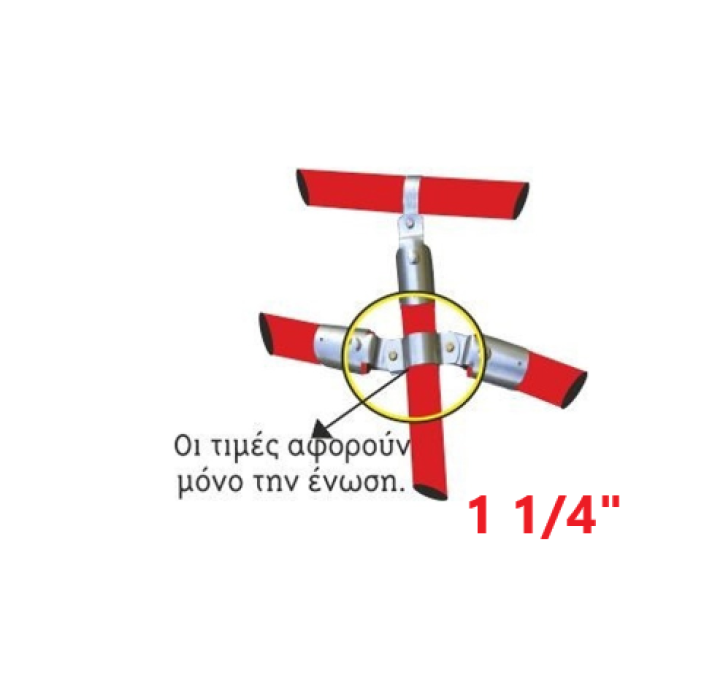Ένωση κουπαστής για στρογγυλούς σωλήνες 1 1/4"