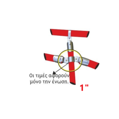 Ένωση κουπαστής για στρογγυλούς σωλήνες 1"