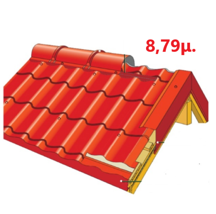 Πάνελ Κεραμίδι με πλανισμένο ξύλο 8,79μ. LEB
