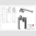 Λαβή μικρή 170mm,με καρέ 7x7,Μακεδονικής φυσική ανοδίωση (HA-1705)
