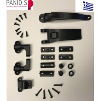 Κλείστρο και χειρολαβή πατζουριού,χωρίς βέργα,  (ράτζουλα) ΚΧΠ-3000-Μακεδονικής μαύρο