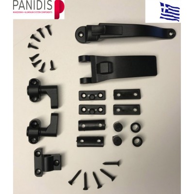 Κλείστρο και χειρολαβή πατζουριού,χωρίς βέργα,  (ράτζουλα) ΚΧΠ-3000-Μακεδονικής μαύρο