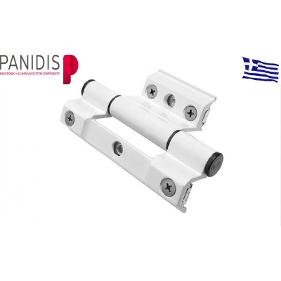 Μεντεσές αλουμινίου τριπλός  CE M-10-S Μακεδονικής λευκός