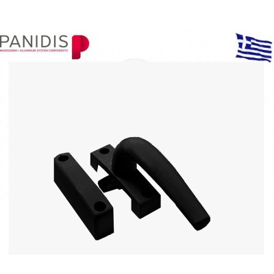 Χειρολαβή σπανιολέτα για μικρά παράθυρα X-505 Μακεδονικής μαύρη (χεράκι μπάνιου wc)