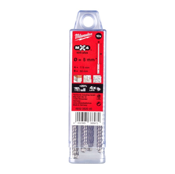 ΤΡΥΠΑΝΙΑ SDS PLUS SET 10τμχ. 6.5x215 4ΚΟΠΩΝ 4932459588
