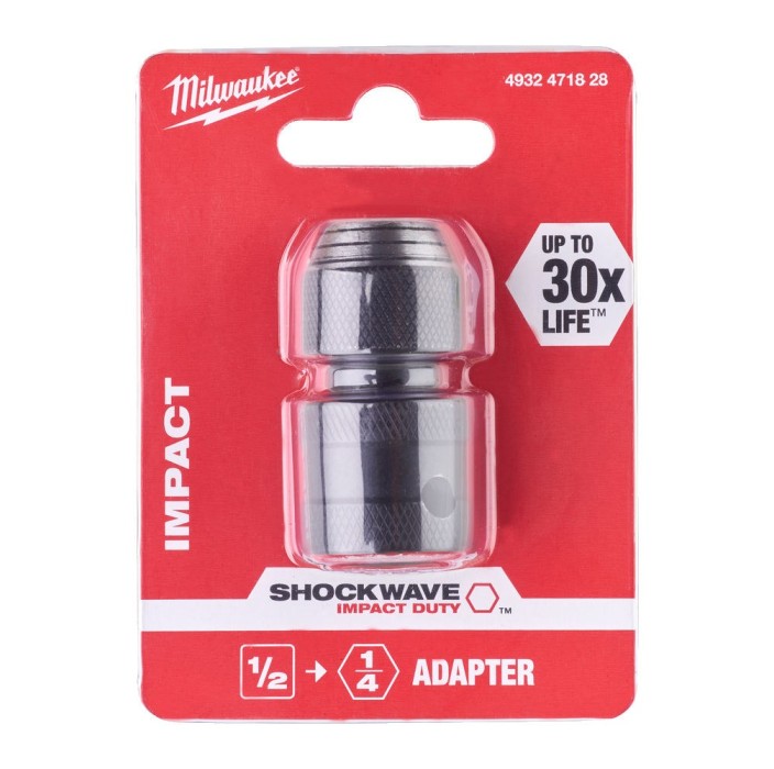 Αντάπτορας 1/2'' καρέ-1/4'' Hex για να δέχεται μύτες βιδώματος Milwaukee 4932471828