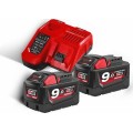 MILWAUKEE M18 NRG-902 2 ΜΠΑΤΑΡΙΕΣ 18V 9.0AH + ΤΑΧΥΦΟΡΤΙΣΤΗΣ (4933451422)