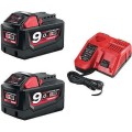 MILWAUKEE M18 NRG-902 2 ΜΠΑΤΑΡΙΕΣ 18V 9.0AH + ΤΑΧΥΦΟΡΤΙΣΤΗΣ (4933451422)