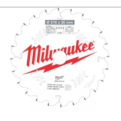 Δίσκος Milwaukee κοπής ξύλου 216x30x48 4932471316