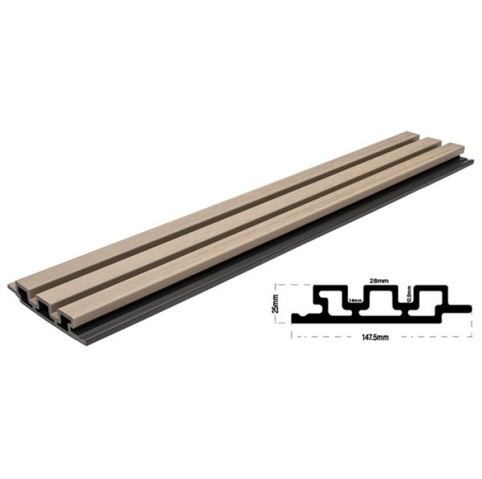 WPC PANEL 2ης γενιάς με 3D πηχάκια 25x147.5x2900mm Antique 5520 (τιμή βέργας)