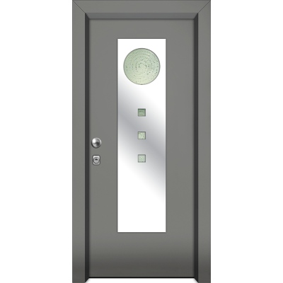 Πόρτα ασφαλείας αλουμινίου Inox Nexus A228