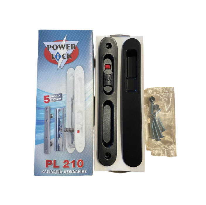 Κλειδαριά συρομένου ασφαλείας (χωρίς κιτ )Powerlock PL-210 χρώμα μαύρο