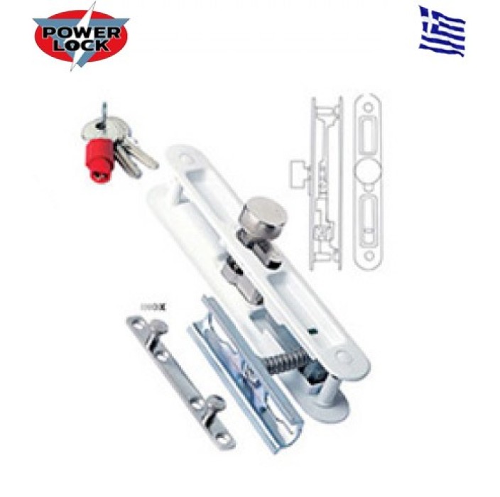 Κλειδαριά κυλίνδρου με πόμολο Powerlock PL46 χρώμα λευκό