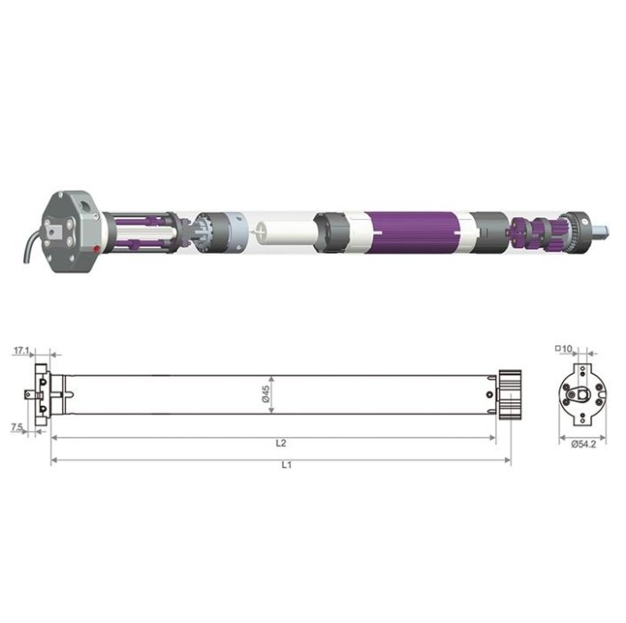 Σωληνωτό μοτέρ PN45S-50/12 profelmnet (50Nm)