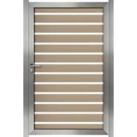 Μονόφυλλη ανοιγόμενη αυλόπορτα  Stylegates C 481 150x150 σε μπεζ χρωμα
