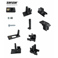 Σετ Εξαρτημάτων για σίτα πλισέ (plisse) 22mm – Μαύρο Zanzar 