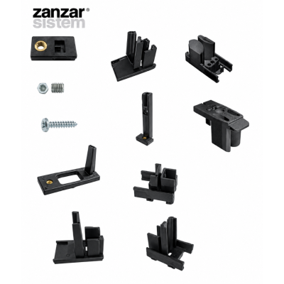 Σετ Εξαρτημάτων για σίτα πλισέ (plisse) 22mm – Μαύρο Zanzar 
