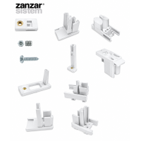 Σετ Εξαρτημάτων για σίτα πλισέ (plisse) 22mm – Λευκό Zanzar 