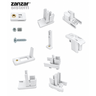 Σετ Εξαρτημάτων για σίτα πλισέ (plisse) 22mm – Λευκό Zanzar 