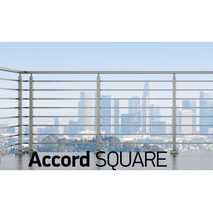 Κάγκελα αλουμινίου τύπου INOX F50 Accord Square Aluminco