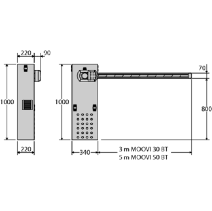 Μπάρα Στάθμευσης MOOVI AC A60 Kit με κοντάρι 6m (Οικιακή χρήση)