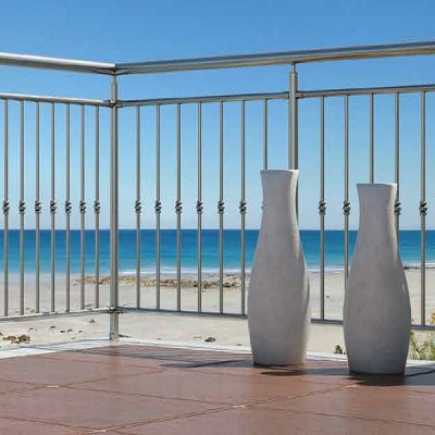 Κάγκελα αλουμινίου τύπου INOX F50 VERTICAL-R χωρίς ροζέτες Aluminco (τιμή τρέχοντος μέτρου)