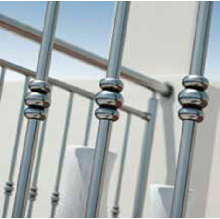 Κάγκελα αλουμινίου τύπου INOX F50 VERTICAL-R Aluminco (τιμή τρέχοντος μέτρου)
