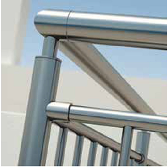 Κάγκελα αλουμινίου τύπου INOX F50 VERTICAL-R Aluminco (τιμή τρέχοντος μέτρου)