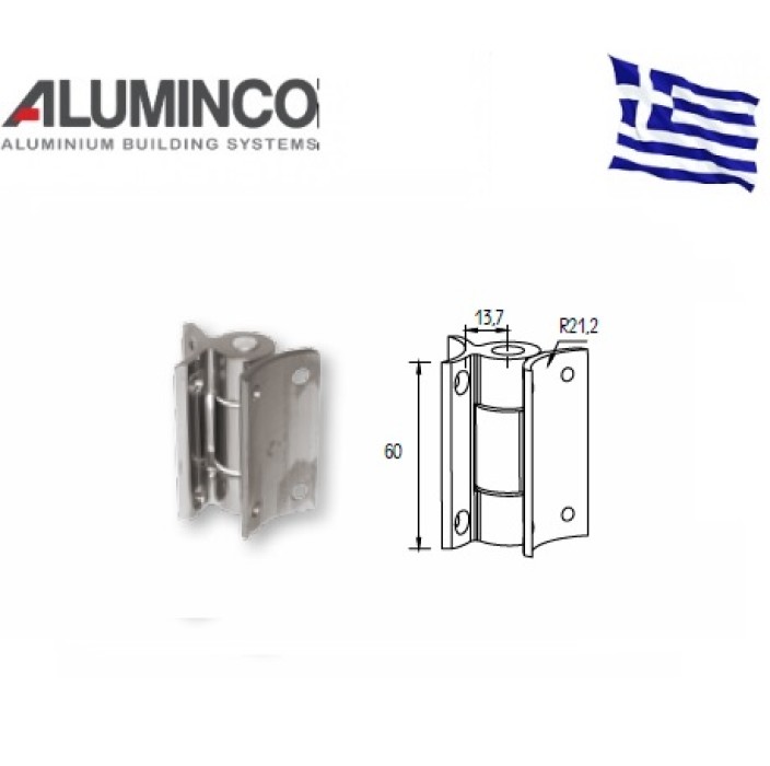 Μεντεσές κολώνας F50-100 Aluminco 4177