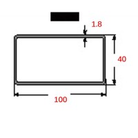 Κοιλοδοκός 100x40x1.8mm Μαύρος 6m