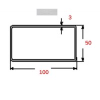 Κοιλοδοκός 100x50x3mm Γαλβανιζέ 6m