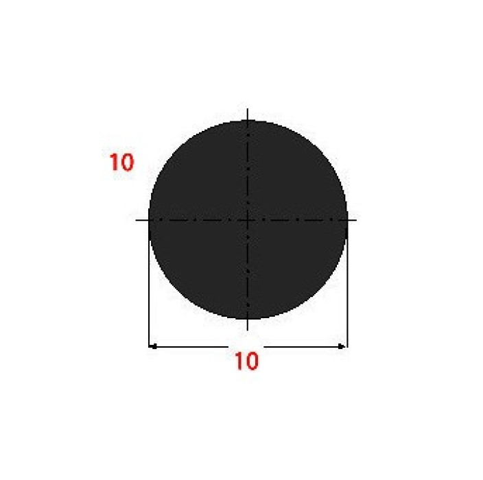 Μασίφ Στρογγυλό Μαύρο 10x10 6m (Φ10)