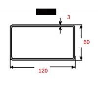 Κοιλοδοκός 120x60x3mm Μαύρος 6m