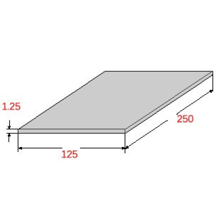 Λαμαρίνα Σιδήρου Γαλβανιζέ 1250x2500x1.25mm