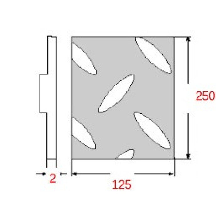 Λαμαρίνα Κριθαράκι Σιδήρου Γαλβανιζέ 1250x2500x2mm