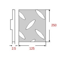 Λαμαρίνα Κριθαράκι Σιδήρου Γαλβανιζέ 1250x2500x2.5mm