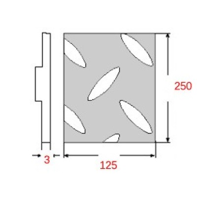 Λαμαρίνα Κριθαράκι Σιδήρου Γαλβανιζέ 1250x2500x3mm