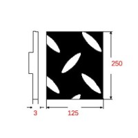 Λαμαρίνα Κριθαράκι Σιδήρου Μαύρη 1250x2500x3mm