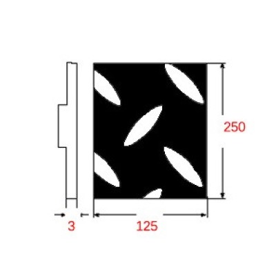 Λαμαρίνα Κριθαράκι Σιδήρου Μαύρη 1250x2500x3mm