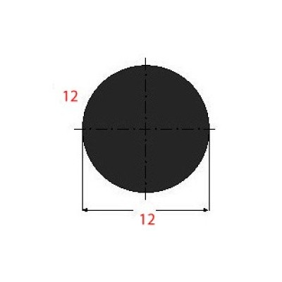 Μασίφ Στρογγυλό Μαύρο 12x12 6m (Φ12)