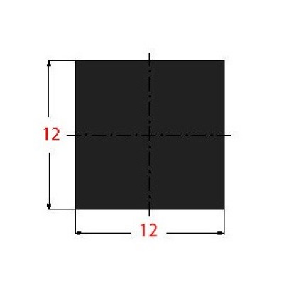 Μασίφ Τετράγωνο Μαύρο 12x12 6m