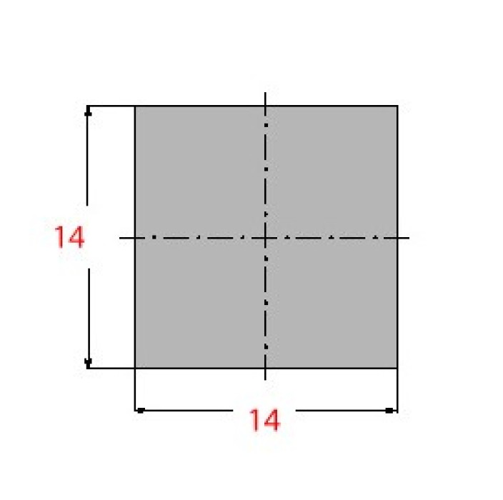 Μασίφ Τετράγωνο Γαλβανιζέ 14x14 6m 