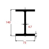 Ητα IPE Μαύρο 140x73x4.7mm 6m