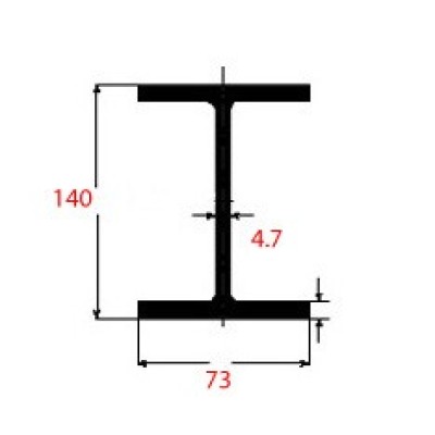 Ητα IPE Μαύρο 140x73x4.7mm 6m