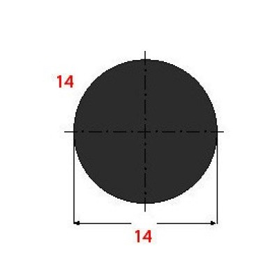 Μασίφ Στρογγυλό Μαύρο 14x14 6m (Φ14)
