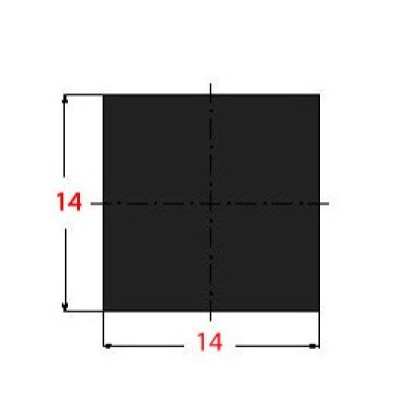Μασίφ Τετράγωνο Μαύρο 14x14 6m 