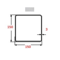 Κοιλοδοκός 150x150x3mm Γαλβανιζέ 6m
