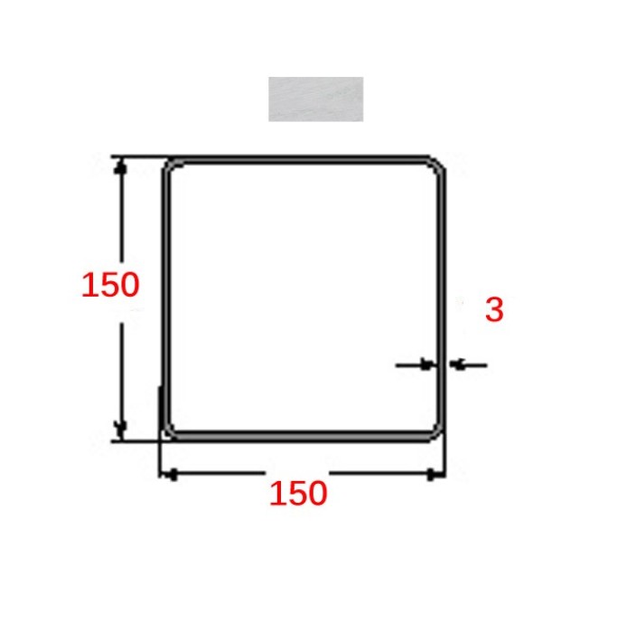 Κοιλοδοκός 150x150x3mm Γαλβανιζέ 6m